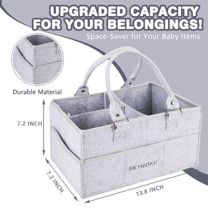 Baby Diaper Caddy Organizer - Silver-Gray