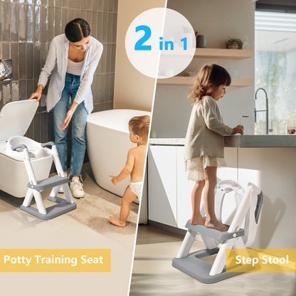 Classic Grey New Triangular Toddler Toilet Seat