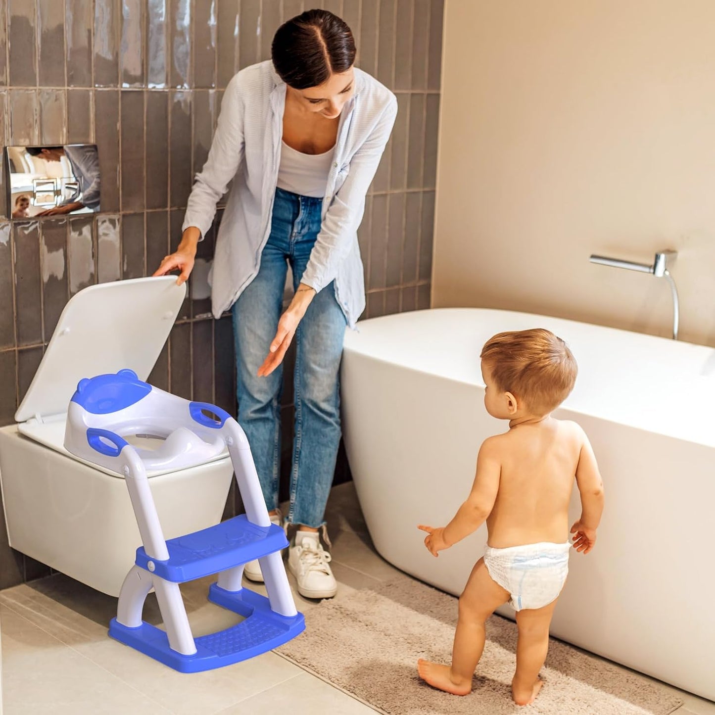 Sapphire Blue New Sector-Shape Toddelr Toilet Seat